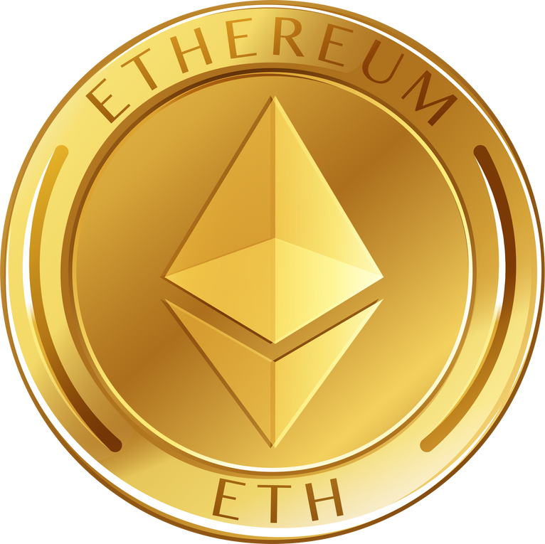 Ethereum Coin on White Background